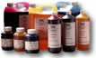 Bottles of ink for refilling large format inkjet printers